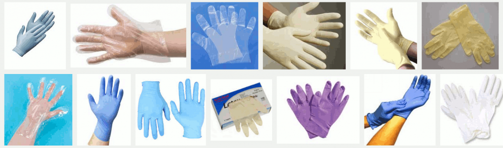 Types of gloves for food service