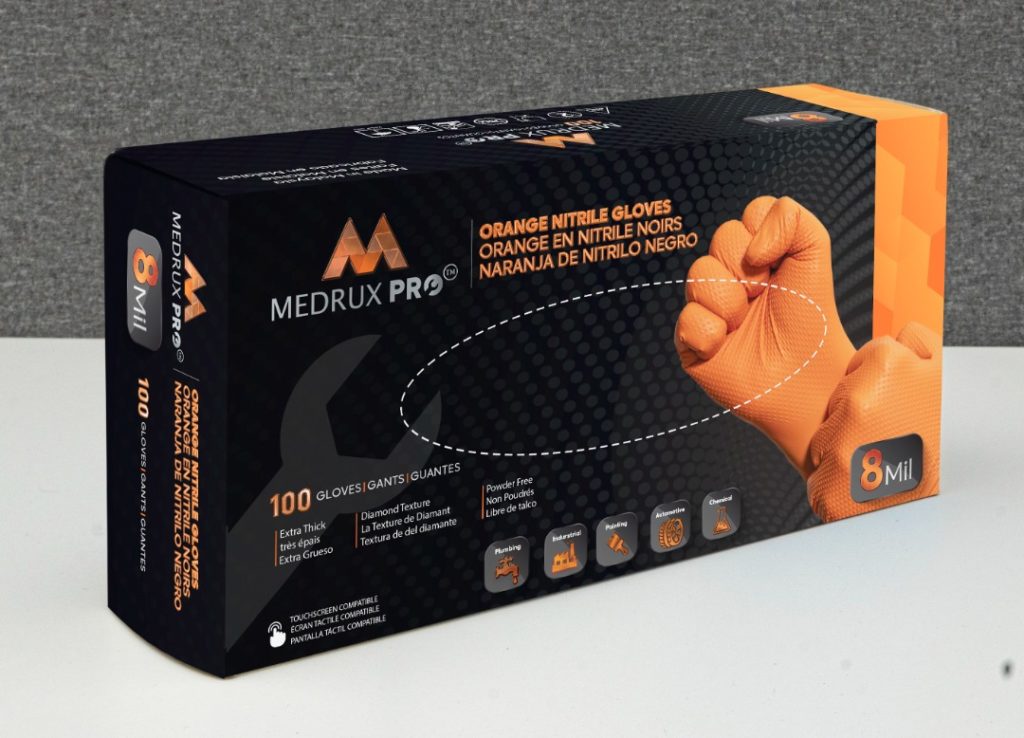 diamond textured nitrile gloves